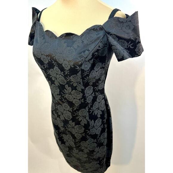 VTG Roberta Size 4 Small Black Mini Dress Sweetheart Wednesday Addams Costume - Picture 4 of 16